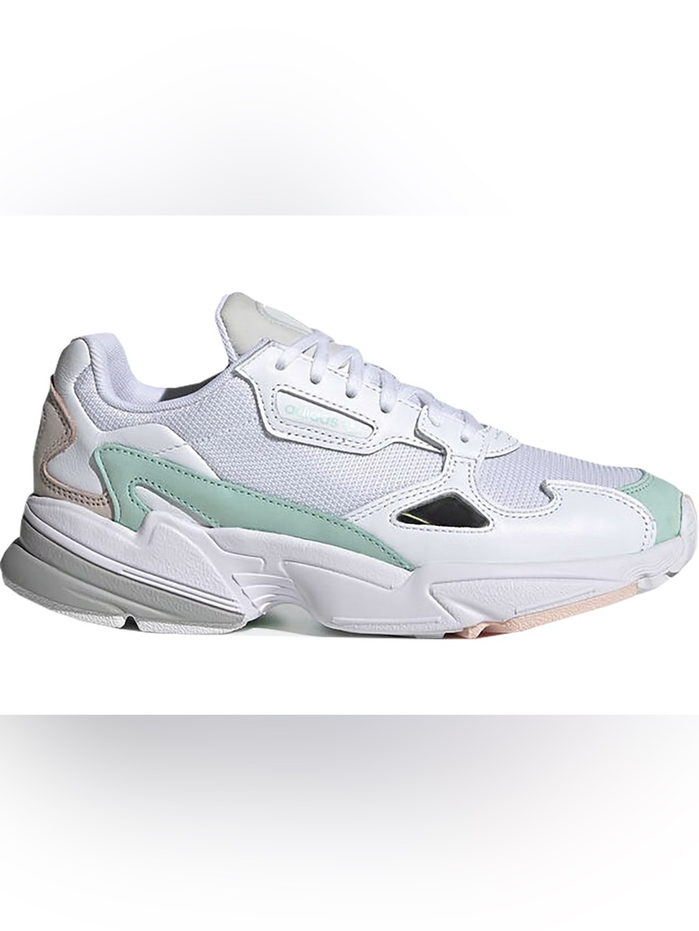 Adidas Womenโs Falcon Cloud White Mint